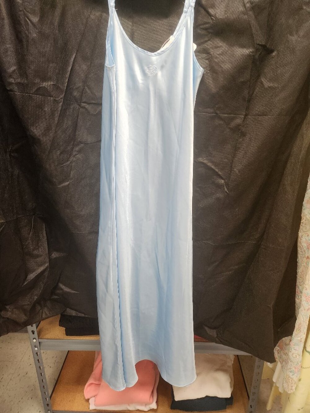 Light Blue Satin Slip/Nightgown - K-002